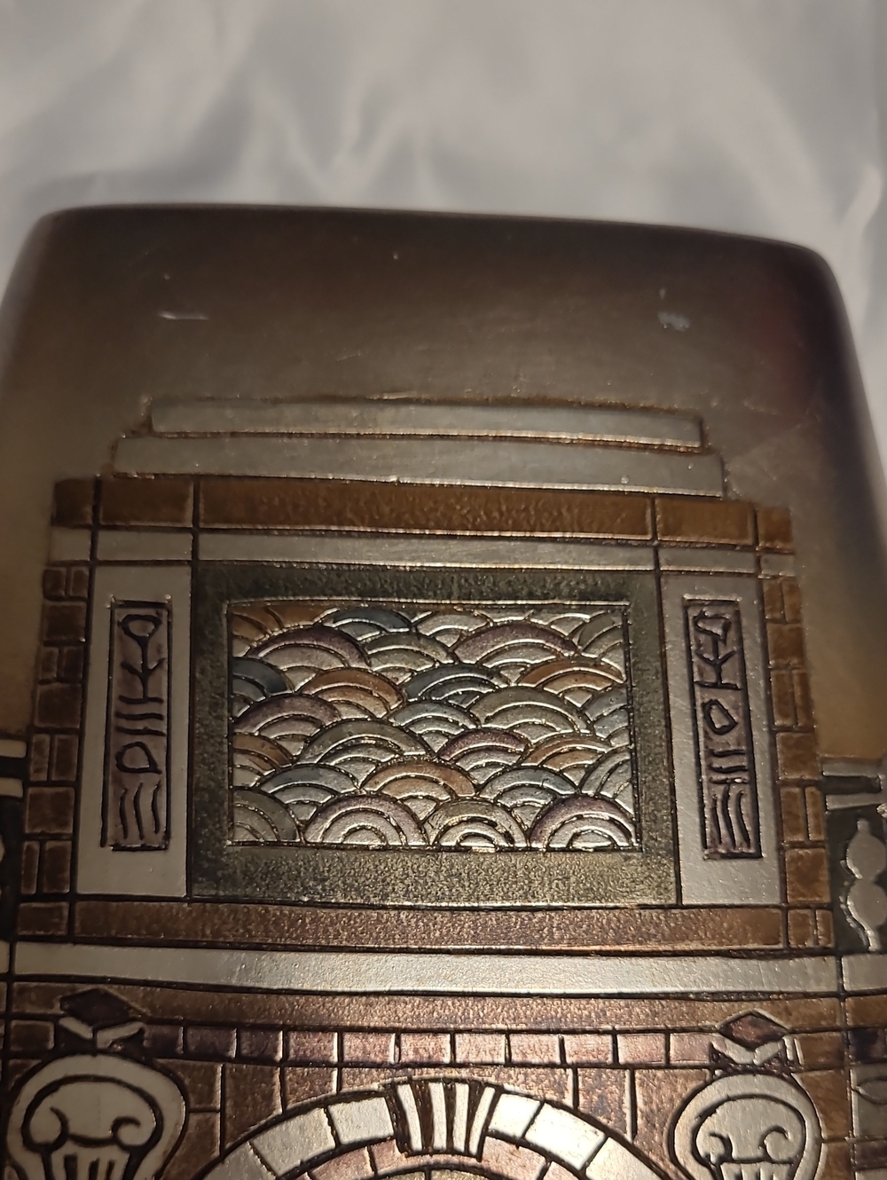 Artmax Embossed Bronze Decorative Architectural Vase. 13" X 8" - Picture 5 of 12